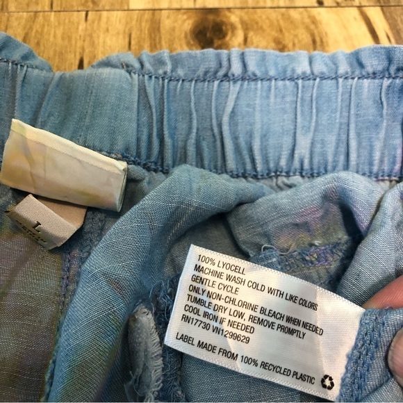 Knox Rose Light Blue Lyocell Jogger Pants Womens Large Drawstring Crop 32x26 - Picture 7 of 8